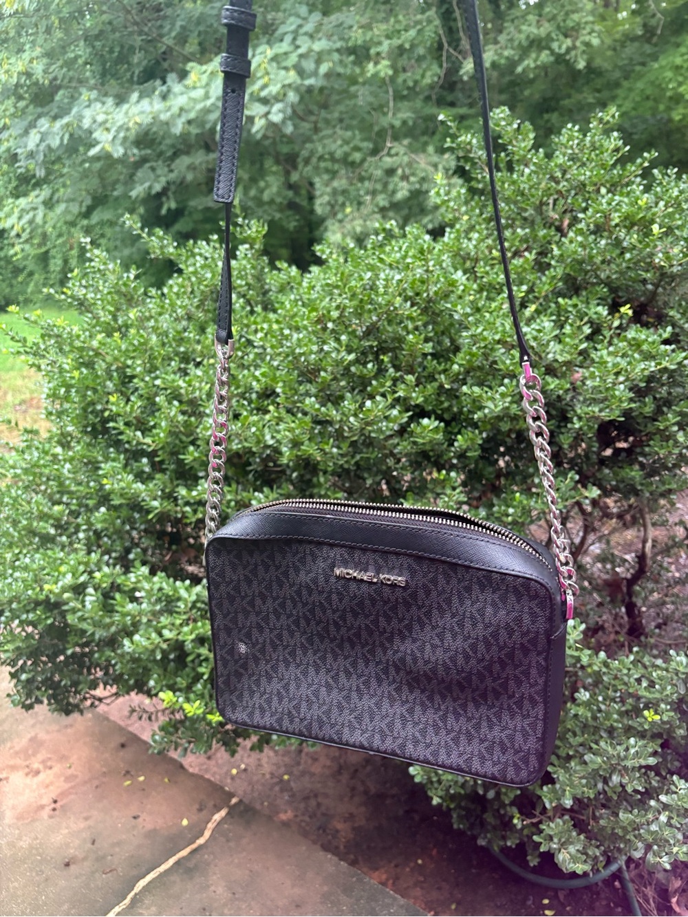 Michael Kors Black Logo-Print Crossbody Camera Bag